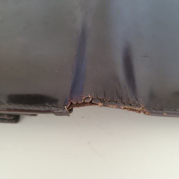 PRADA Foglio In Pelle Spazzolato Cordovan Leather Logo Wallet Envelope Large Box - Picture 11 of 15